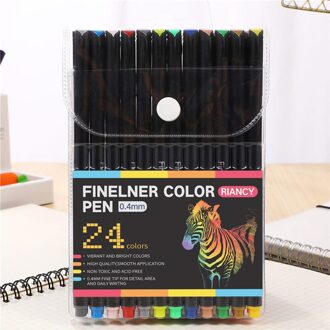 Hethrone 12/24/36/48/60 Kleuren set Fiber Markers Pen Fineliner kleurrijke Kids Art Water gebaseerd Graffiti Schilderij tekening Haak pen 24stk
