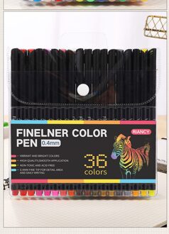 Hethrone 12/24/36/48/60 Kleuren set Fiber Markers Pen Fineliner kleurrijke Kids Art Water gebaseerd Graffiti Schilderij tekening Haak pen 36stk