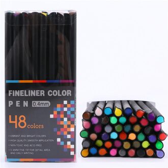 Hethrone 12/24/36/48/60 Kleuren set Fiber Markers Pen Fineliner kleurrijke Kids Art Water gebaseerd Graffiti Schilderij tekening Haak pen 48stk