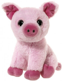 heunec Knuffel varken - roze - 14 cm - pluche - knuffelvarken - boerderijdieren - knuffeldieren - biggetje