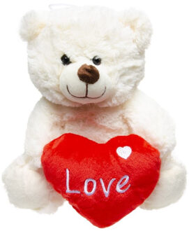 heunec Pluche Love witte beer knuffel 23 cm speelgoed