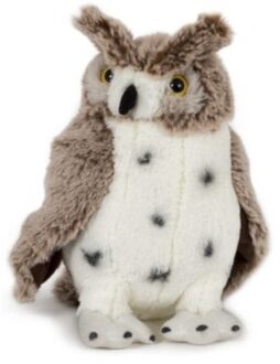 heunec Pluche oehoe uil - bruin/witte - vogel knuffeldier - 20 cm - bosdieren knuffel Multi