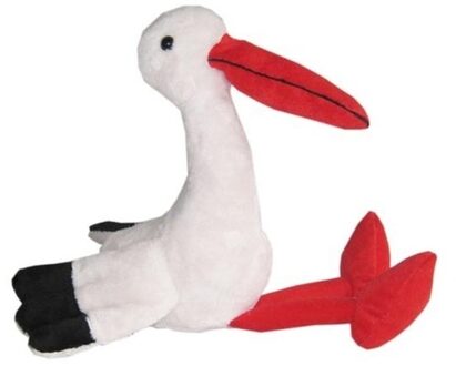 Heunec Pluche ooievaar knuffel - 40 cm - vogel - knuffeldieren