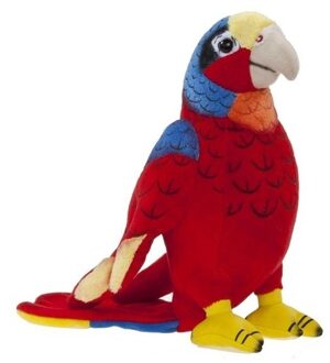 heunec Pluche speelgoed ara papegaai rood 20 cm