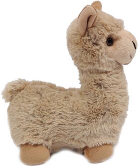 heunec Pluche staande lama/alpaca knuffel beige 29 cm