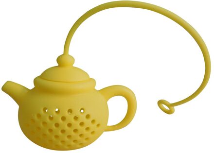 Heupfles Details Over Thee Zetgroep Zeef Silicone Theezakje Leaf Filter Diffuser Drinken Thee geel