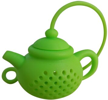 Heupfles Details Over Thee Zetgroep Zeef Silicone Theezakje Leaf Filter Diffuser Drinken Thee groen