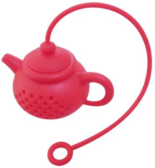 Heupfles Details Over Thee Zetgroep Zeef Silicone Theezakje Leaf Filter Diffuser Drinken Thee rood