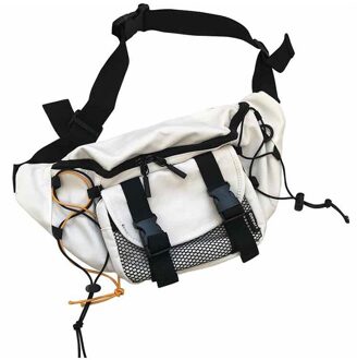 Heuptas Fanny Pack Harajuku Stijl Vrouwen Riem Tassen Hip-Hop Taille Verpakking Unisex Borst Pakken Multifunctionele Schouder messenger Bag wit Waist zak