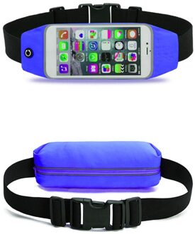 Heuptas Running Outdoor Sport Draagbare Jogging Belt Waterdichte Running Telefoon Bag Case Gym Taille Houder Cover donker blauw