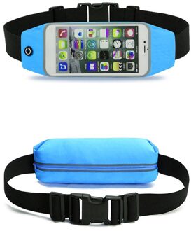 Heuptas Running Outdoor Sport Draagbare Jogging Belt Waterdichte Running Telefoon Bag Case Gym Taille Houder Cover lucht blauw