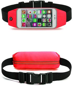 Heuptas Running Outdoor Sport Draagbare Jogging Belt Waterdichte Running Telefoon Bag Case Gym Taille Houder Cover rood