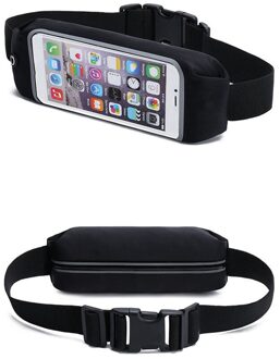 Heuptas Running Outdoor Sport Draagbare Jogging Belt Waterdichte Running Telefoon Bag Case Gym Taille Houder Cover zwart