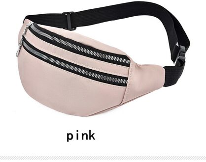 Heuptas Vrouwen Drie Rits Zak Mode Mannen Borst Handtas Unisex Fanny Pack Dames Roze Taille Pack Belly Tassen Portemonnee