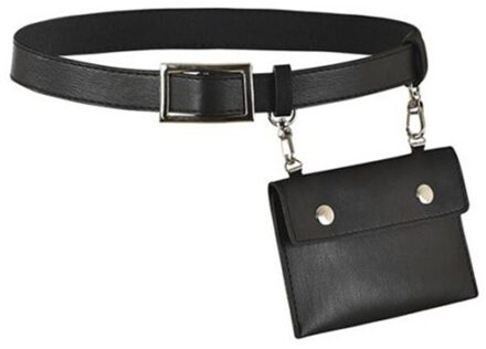 Heuptas Vrouwen Vierkante Gesp Leren Borst Kleine Telefoon Bag Dames Vrouwen Taille Verpakking Bolosa zwart