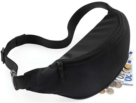 Heuptasje/buideltasje - 1x - zwart - 38 cm - festivaltasjes - Reis/vakantie/wandel tasje