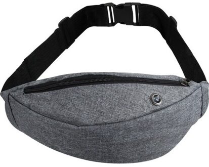 Heuptasje/buideltasje/fanny pack lichtgrijs gemeleerd 25 x 15 cm