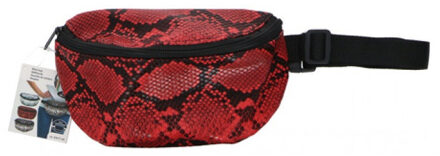 Heuptasje/buideltasje/fanny Pack Rode Slangenprint 22 X 15 Cm - Heuptassen Rood