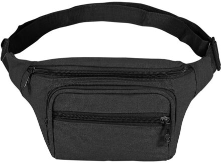 Heuptasje/buideltasje/fanny pack zwart vierkant 25 x 15 cm