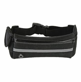 Heuptasje/buideltasje zwart met vakje voor mobiel 36 cm