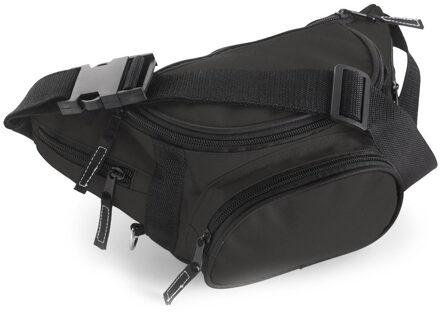 Heuptasje deluxe met vakjes - Zwart - 5 vakjes - polyester - verstelbare riem