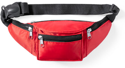 Heuptasje - rood - polyester - 29 x 10 x 6 cm - festival - sport - reizen