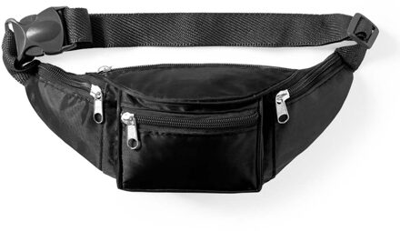 Heuptasje - zwart - polyester - 29 x 10 x 6 cm - festival - sport - reizen