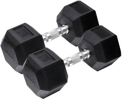 Hex Dumbbell - 10kg - Set Van 2 Zwart