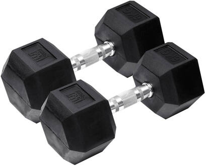 Hex Dumbbell - 6kg - Set Van 2 Zwart