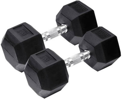 Hex Dumbbell - 8kg - Set Van 2 Zwart