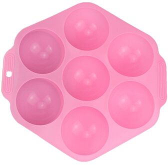 Hexagon Grote Siliconen Mallen Voor Bakken 7 Halve Cirkel Siliconen Cakevorm Voor Muffin Chocolade Cookie Bakvorm Pan roze