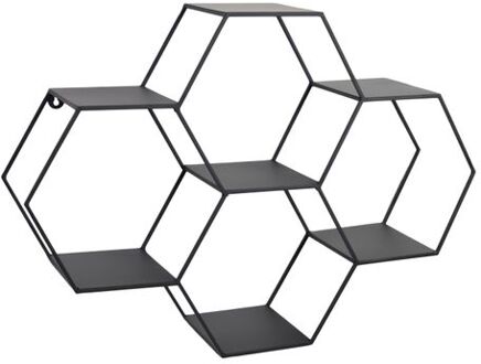 Hexagon Wandrek Zeshoekig - Zwart - 57x80x20