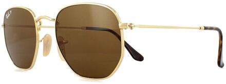 Hexagonal Gold-coloured Gepolariseerde Zonnebril  - Goudkleurig