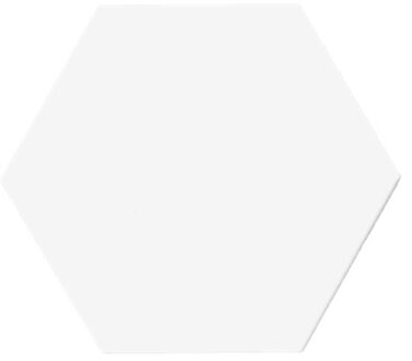 Hexagonale vloertegel mat wit 15x17cm hexagon F4