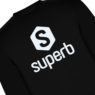 Hexawhite 6020 heren sweatshirt met lange mouwen en ronde hals - maat S Zwart