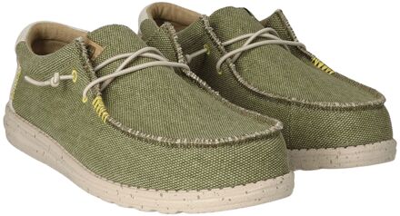 Hey Dude Wally Coastline Jute Slip-On Sneakers Heren groen - beige - 41