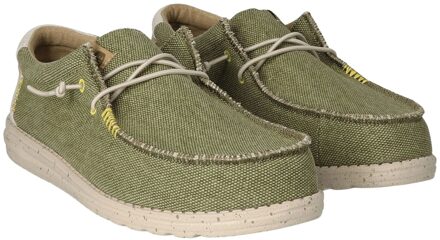 Hey Dude Wally Coastline Jute Slip-On Sneakers Heren groen - beige - 45