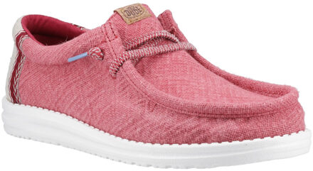 Hey Dude Wally Jute Heren Sneakers - maat EU 47.5 / UK 12 Rood