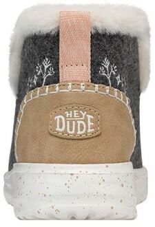 HEYDUDE Denny Wool Faux Shearling Dames Grijze Laarzen Grijs - EU 39/ UK 6