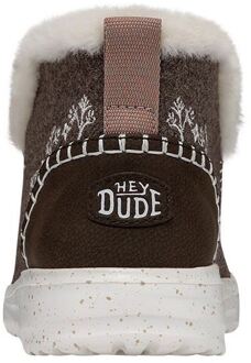 HEYDUDE Denny Wool Faux Shearling Dames Walnoot Laarzen Bruin