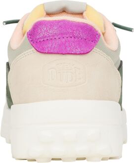 HEYDUDE Hayden Colorblock Polyester Damestrainers Dusty Olive/Multi - maat EU 40.5 / UK 7 Olijf