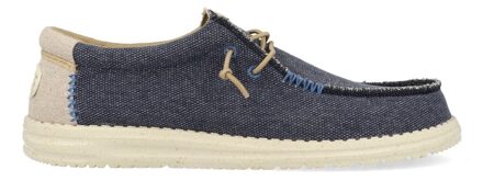HEYDUDE Instappers Wally Coastline Jute HD40952-410 Blauw maat