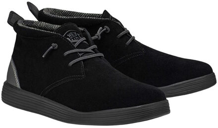 HEYDUDE Jo Suède Herenlaarzen In Diep Zwart - EU 46 / UK 11