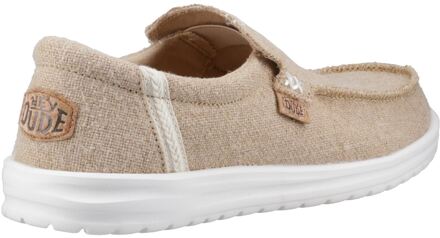 HEYDUDE Mikka Jute Linnen Herenmocassins Ierse Room Schoenen Crème - EU 40.5 / UK 7