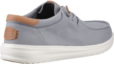 HEYDUDE Paul Canvas Katoenen Heren Monument Grijze Mokassinschoenen Grijs