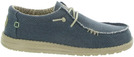 HEYDUDE Wally Braided Instappers blauw Canvas - 41,45