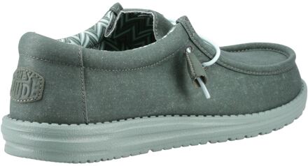 HEYDUDE Wally Canvas 100% Katoen Heren Eend Groen/IJsberg Groen Mokassins Schoenen - EU 43 / UK 9