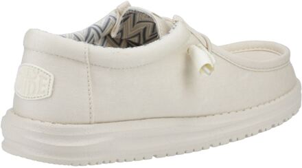 HEYDUDE Wally Canvas 100% Katoenen Heren Bootschoenen In Steenwit