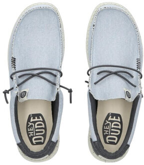 HEYDUDE Wally Coastline Jute Slip-On Sneakers Heren lichtblauw - donkerblauw - wit - 45