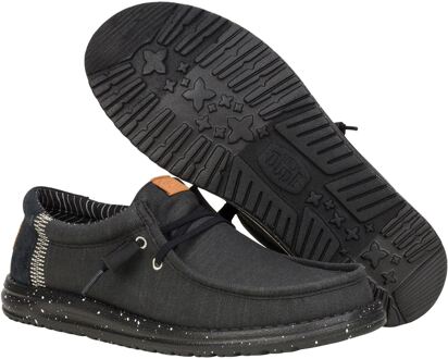 HEYDUDE Wally Elevated Basics Canvas Heren Zwarte Boot Schoenen - EU 42 / UK 8